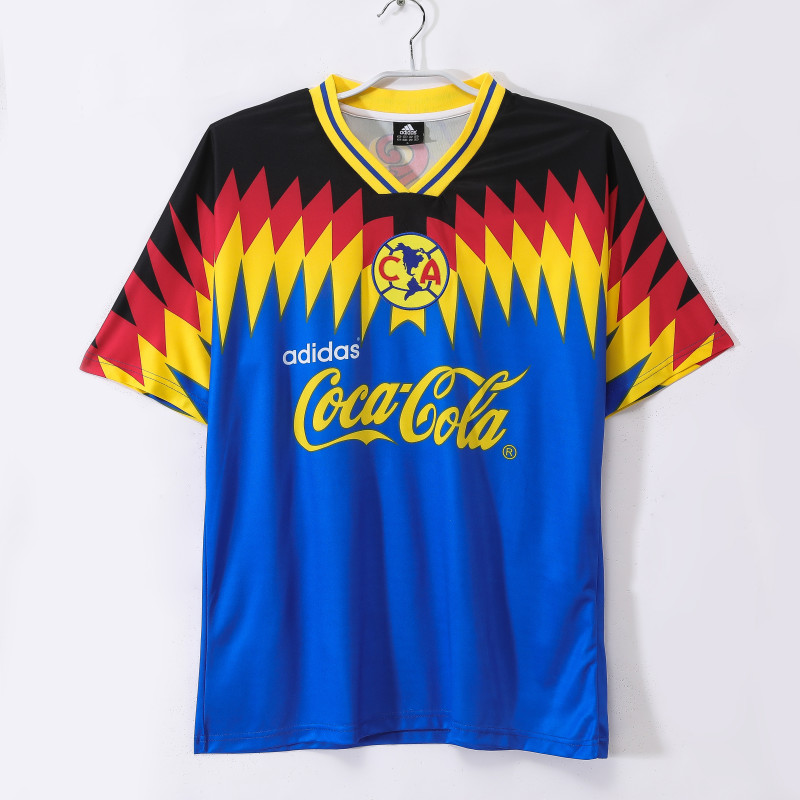 1995 Retro Club America away blue Jersey Mens