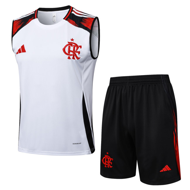 2025-26 Mens Flamengo white vest short training suit