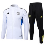 2025-26 Mens Manchester United Retro white Jacket  Training Suit   A2533#