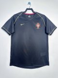 Mens Portugal Retro balck away Soccer Jersey 2006