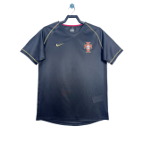 Mens Portugal Retro balck away Soccer Jersey 2006
