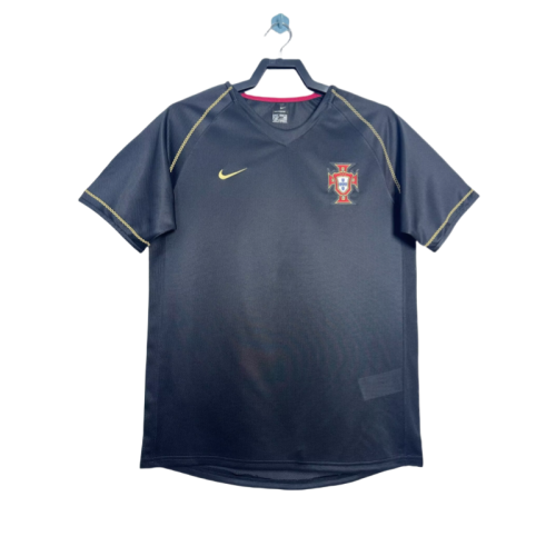 Mens Portugal Retro balck away Soccer Jersey 2006