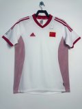 Retro Mens China home white soccer jersey 2002