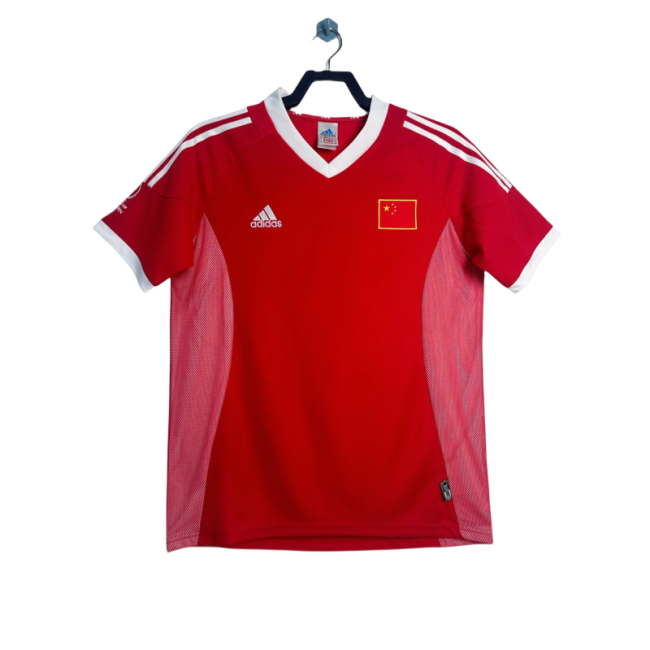 Retro Mens China away red soccer jersey 2002