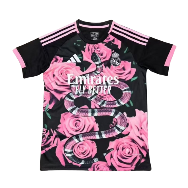 Mens Jerseys  soccer Real Madrid snake Pink roses 2526