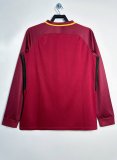 2017-18 Mens Roma Home Retro red Long Sleeve Soccer Jersey