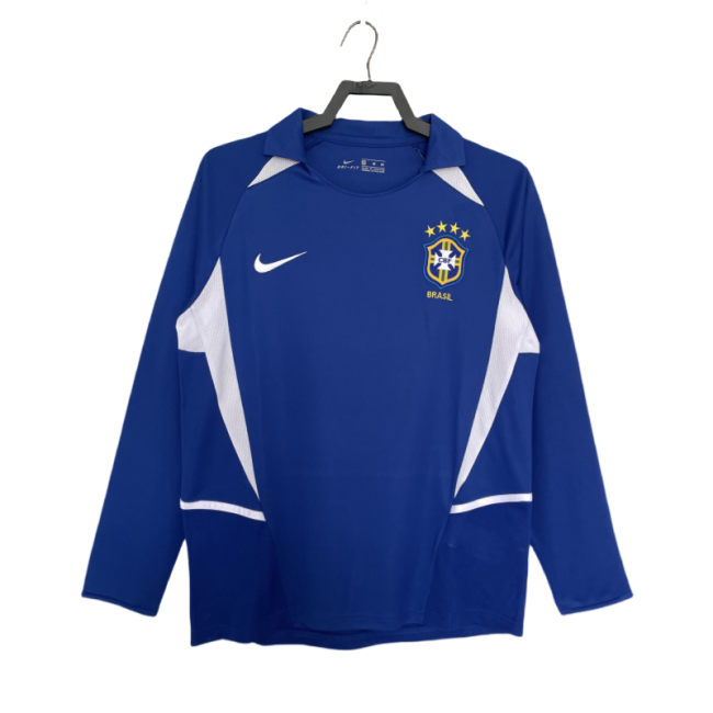 2002 Retro Brazil away  soccer Jersey Mens Long sleeve