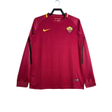 2017-18 Mens Roma Home Retro red Long Sleeve Soccer Jersey