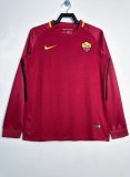 2017-18 Mens Roma Home Retro red Long Sleeve Soccer Jersey