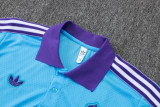2025-26 Mens Real Madrid light blue Retro Edition  Short traning suit