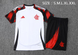 Mens Flamengo white Short Training Suit  2024/25