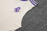 2025-26 Mens Real Madrid apricot vest Training Short Suit