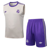 2025-26 Mens Real Madrid apricot vest Training Short Suit