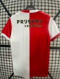 2025-26 Mens Feyenoord  home Red and white soccer Jersey