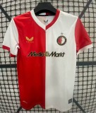 2025-26 Mens Feyenoord  home Red and white soccer Jersey