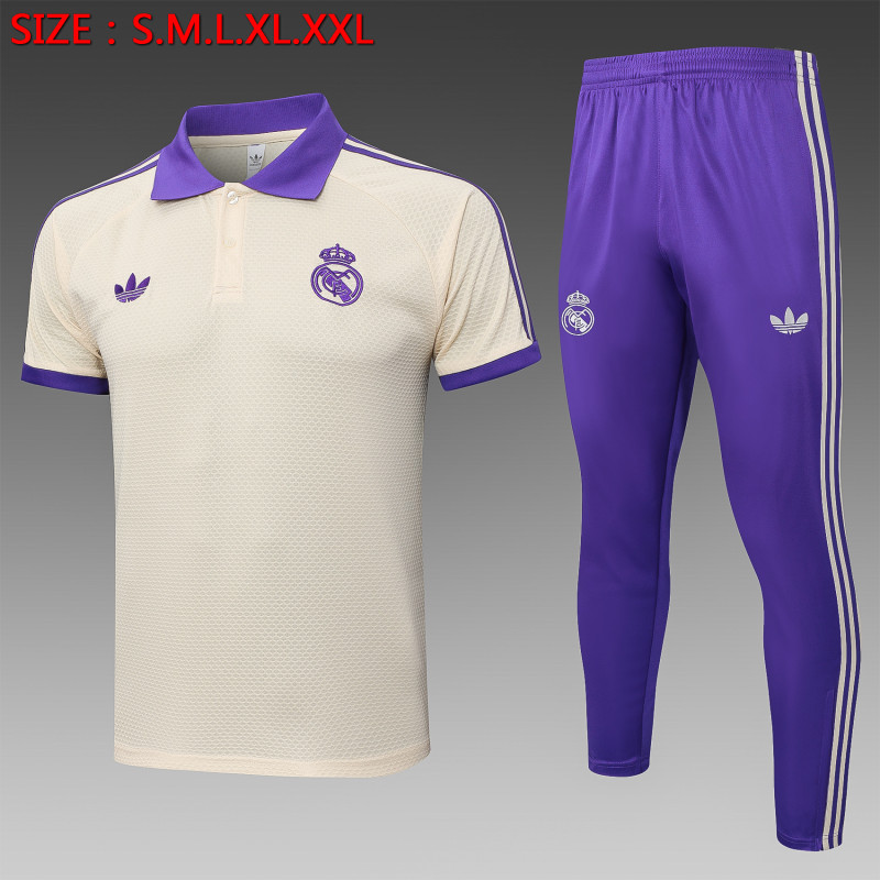 2025-26 Mens Real Madrid apricot Retro Edition Training Short Suit    C2526#