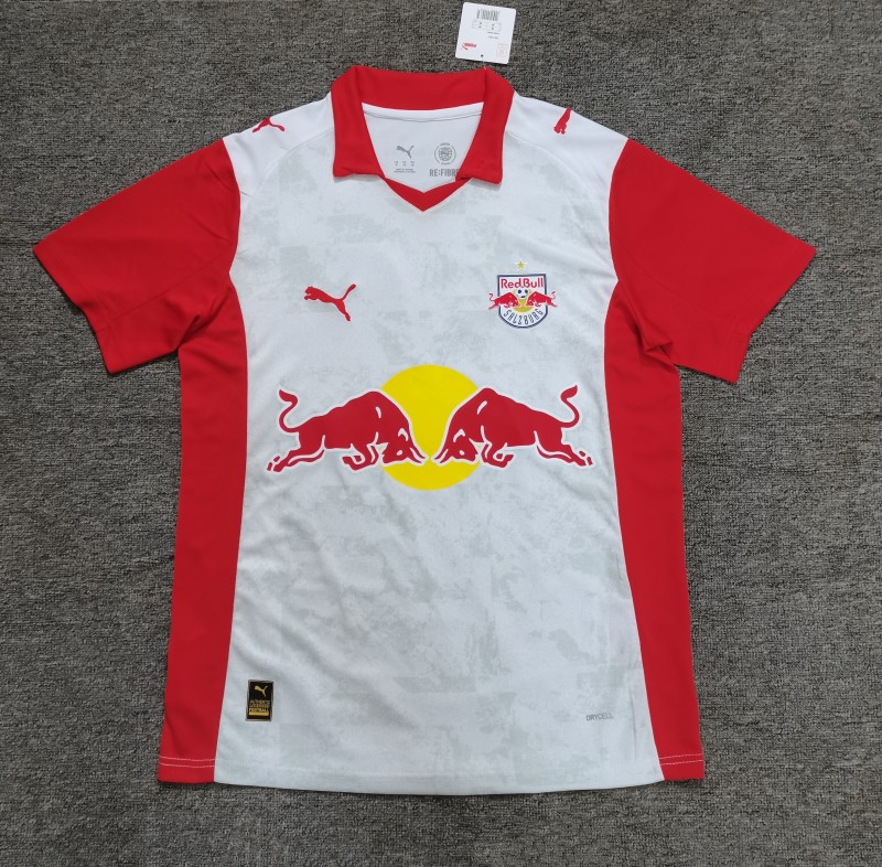 2025-26 Mens RB Leipzig White Red home soccer jersey