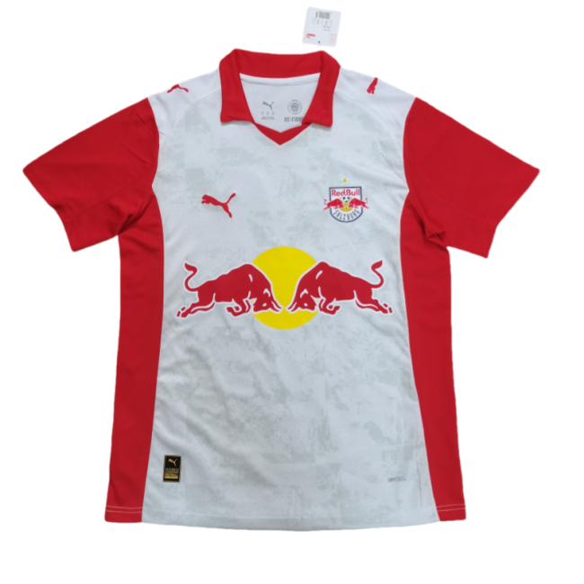 2025-26 Mens RB Leipzig White Red home soccer jersey
