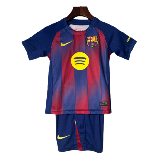 2025-26 Kids Barcelona home soccer jersey
