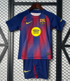 2025-26 Kids Barcelona home soccer jersey