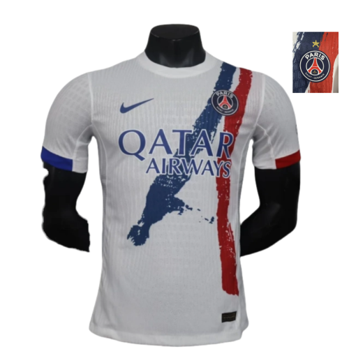 2024-25 Mens PSG away white Champions League Player Soccer Jersey （Have One Stars⭐)