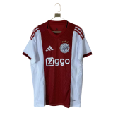 2025-26 Mens Ajax home Red and white soccer Jersey