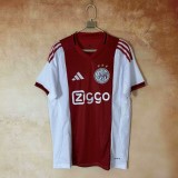 2025-26 Mens Ajax home Red and white soccer Jersey
