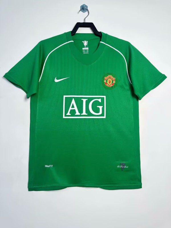 2007-08 Mens Manchester United green Retro goalkeeper Soccer Jersey