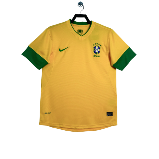 Mens Brazil Retro Home soccer Jersey 2012-13