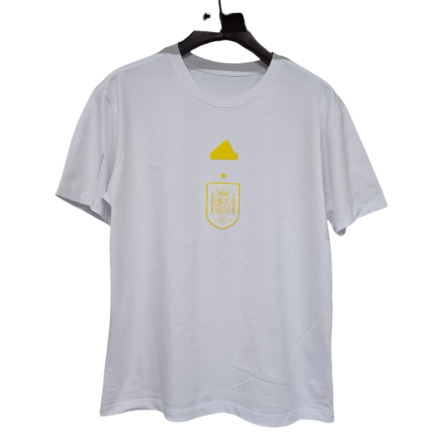 Mens Spain white  pure cotton Cheap  soccer  Jersey  2526