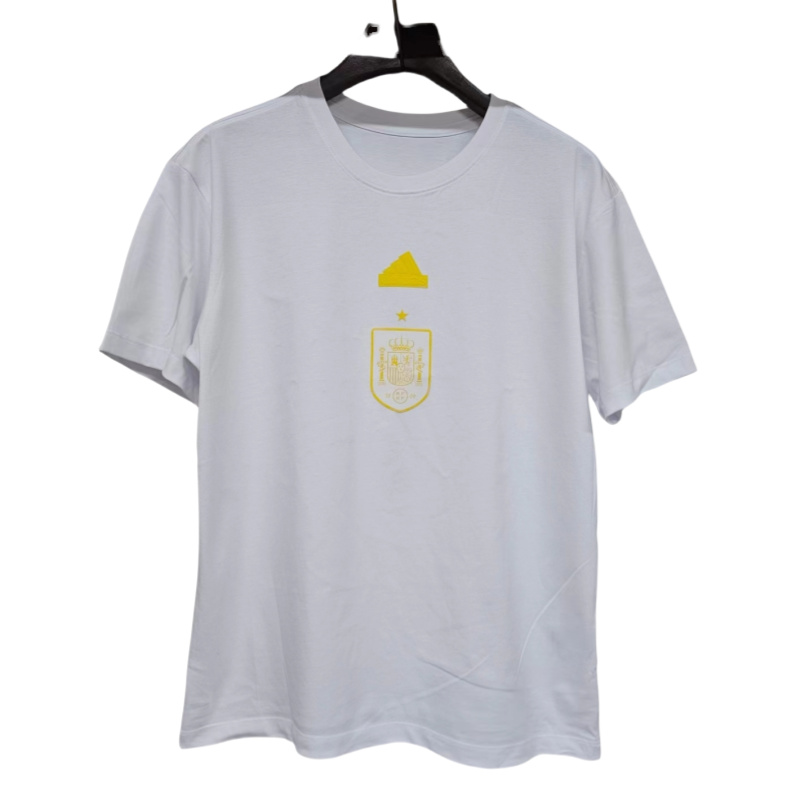 Mens Spain white  pure cotton Cheap  soccer  Jersey  2526