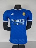 2025-26 Mens Real Madrid Third away blue Player Version Soccer Jersey