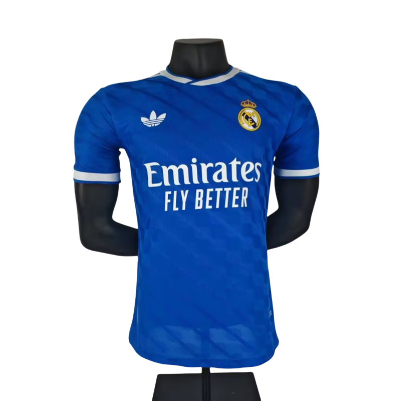 2025-26 Mens Real Madrid Third away blue Player Version Soccer Jersey