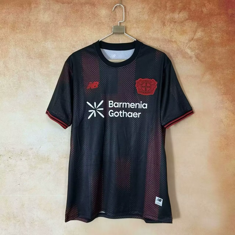 2025-26 Mens LeverKusen  black home Fans Soccer Jersey