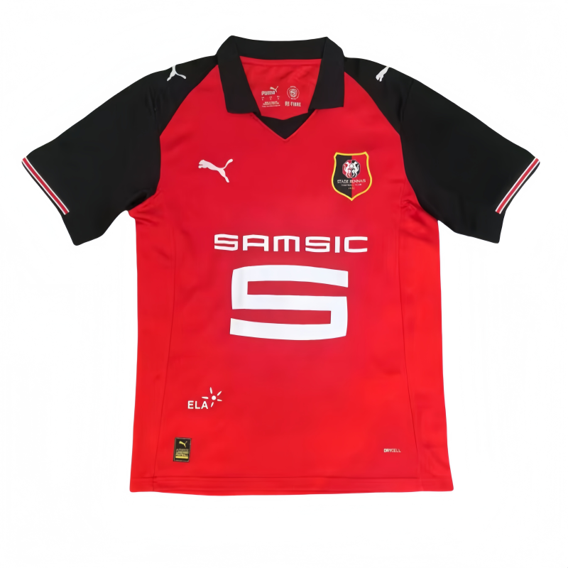 2025-26 Stade Rennais red Home Fans Soccer Jersey