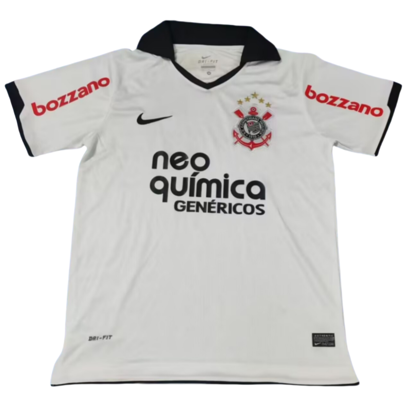 2012 Mens Corinthians Home White  Retro Soccer Jersey