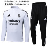 2025/26 Kids Real Madrid white Half Pull Training Suit