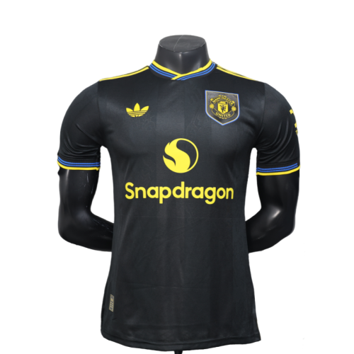 2025-26 Mens Manchester United Third away black  Player version soccer Jersey