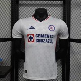 2025-26 Mens Cruz Azul white away Player version soccer Jersey