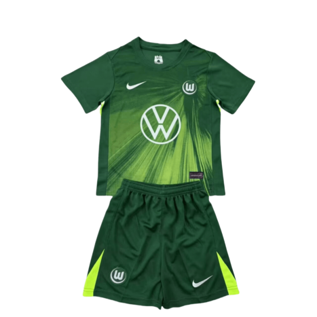 2025-26 Kids Wolfsburg grey home soccer jersey