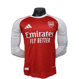 202526 Mens Arsenal red home  Player Version  Long Sleeve Soccer  Jersey