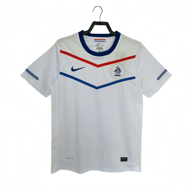2010 Netherlands white Away Retro Soccer Jersey