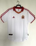 Spain Away Retro white Soccer Jersey 2000