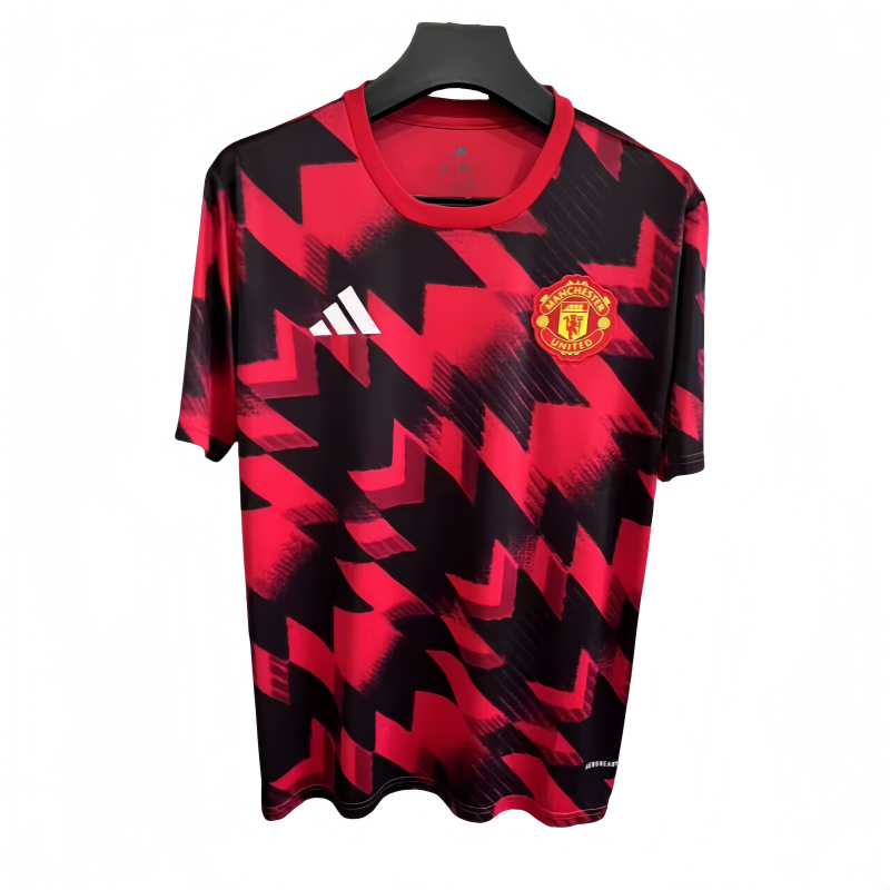 2025-26 Men's  Manchester United Pre match red and black jersey