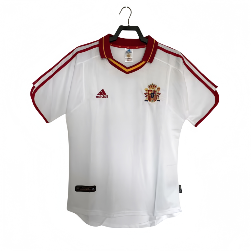 Spain Away Retro white Soccer Jersey 2000
