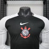 2025/26 Mens Corinthians white black Long sleeve Player  soccer jersey