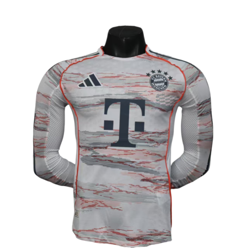 2025-26 Mens Bayern Munich Away Authentic Player Long sleeve soccer Jersey