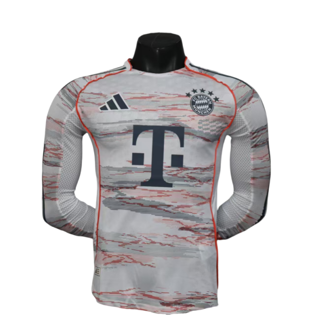 2025-26 Mens Bayern Munich Away Authentic Player Long sleeve soccer Jersey