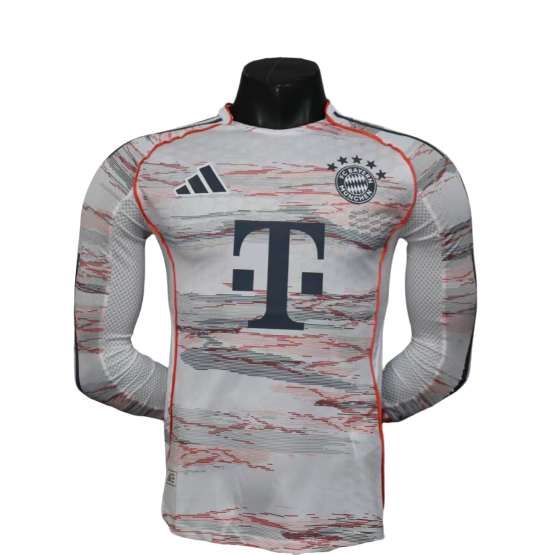 2025-26 Mens Bayern Munich Away Authentic Player Long sleeve soccer Jersey