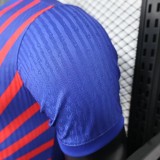 Mens Barcelona blue Special Edition  Player  soccer jersey 2526